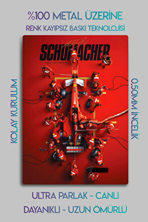 Metal Baskı - Michael Schumacher, F1 Dekoratif Tablo