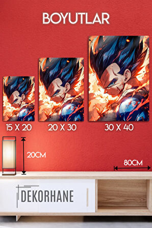 Metal Baskı - Vegeta Dragon Ball, Anime Manga Serisi, Dekoratif Tablo