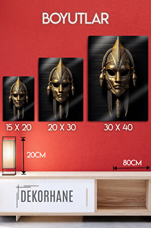 3'lü Dekoratif Maske - Metal Baskı Tablo