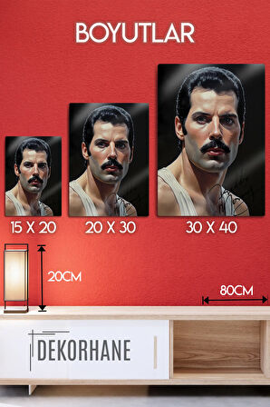 Metal Baskı - İmzalı Freddie Mercury, Queen, Bohemian Rhapsody, Dekoratif Tablo