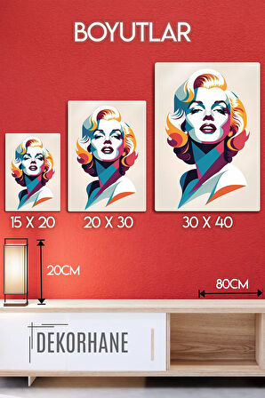 Metal Baskı - Marilyn Monroe Dekoratif Tablo, Canlı, Parlak