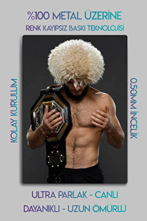 Metal Baskı - Khabib Nurmagomedov, UFC, Parlak Tablo