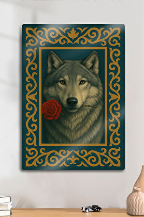 Metal Baskı - Mitolojik Türk Kurt Temalı Dekoratif Tablo