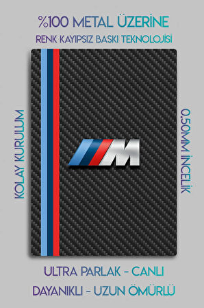 Metal 3D Baskı - M Performance, Carbon Temalı, BMW Dekoratif Tablo