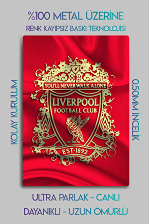 Metal Baskı - Liverpool LFC, Logo Temalı, Parlak Dekoratif Tablo