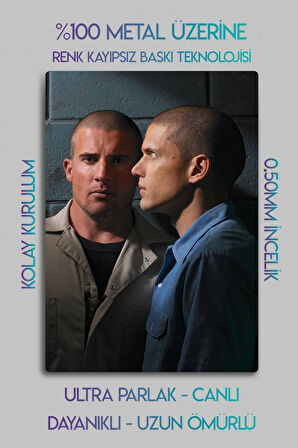 Metal Tablo - Prison Break, PB, Michael Scofield, Dizi Poster Film Tablosu