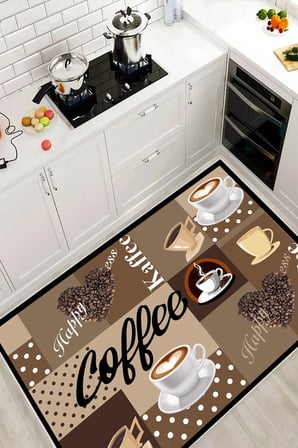 Modern Mutfak Halısı Dört Mevsim Makinede Yıkanabilir Leke Tutmaz Kaymaz Taban Mutfak Halı