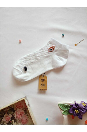 3 ÇİFT PATİK ÇORAP DİKİŞSİZ KADIN PAMUKLU KISA KONÇ DESENLİ ÇORABI 36-40 KREM KAHVE