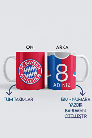 Kişiye Özel Bayern Münih, Munchen Taraftar Baskılı Kupa Bardak, Tüm Takımlar