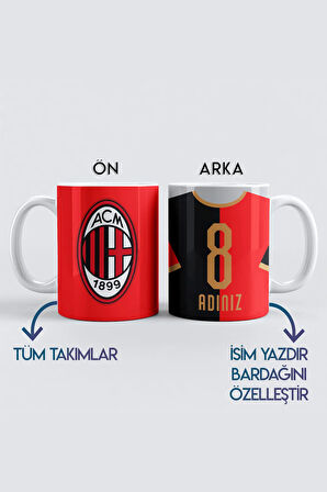 Kişiye Özel AC Milan, Taraftar Baskılı Kupa Bardak, Tüm Takımlar