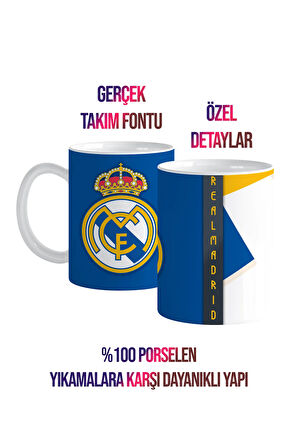 İsim Numara Yazdırmalı, Real Madrid Taraftar Baskılı Porselen Kupa Bardak, Tüm Takımlar