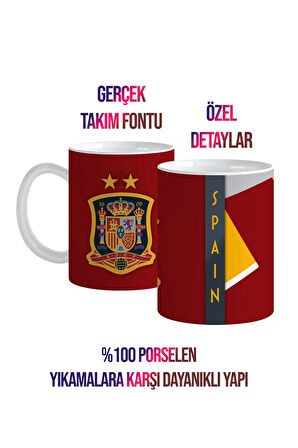 Kişiye Özel Spain, İspanya Futbol Taraftar Baskılı Kupa Bardak, Tüm Takımlar