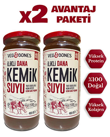 İlikli Dana Kemik Suyu Yüksek Kolajen ve Protein Deposu 2’li Paket