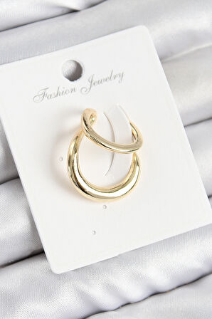 Pirinç Halka Model Gold Renk Sağ Kıkırdak Küpe - TJ-BKP10998