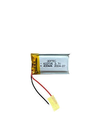 602035 3.7V 400mAh Li-Polymer Pil (Devreli/1.5A)