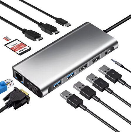 ZR610 Type-C 12 İn 1 Çift Hdmı