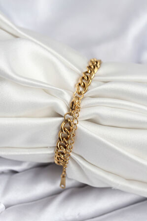 316L Çelik Gold Renk Yazı Yazmaya Uygun Kadın Bileklik - TJ-BB7918