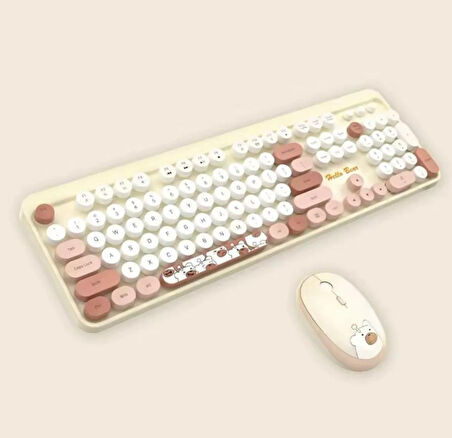 Hello Bear Sütlü Çay Klavye Mouse Set