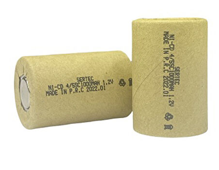 1.2V Ni-Cd  4/5 SC 1000 Mah Kağıt Şarjlı Pil 3C Başsız/Flat Head