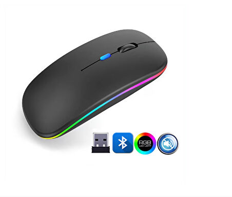 ZR215 Cba100 Rgb Siyah Şarjlı Mouse