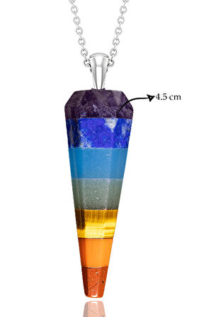 Sertifikalı Doğal Ametist Obsidyen Lapis Lazuli Aventurin Akik Sitrin Jasper Taşı 7 Çakra Kolye Doğal 7 Renk 50 cm