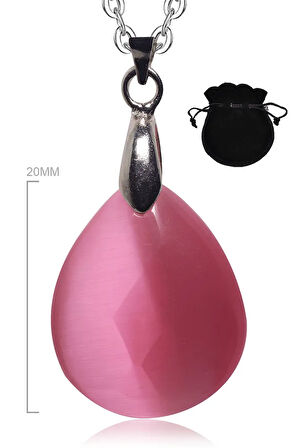 Sertifikalı Fasetli Doğal Pembe Kuvars Taşı Kolye