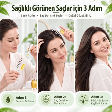 Özel Seri Baş Bakımı Yağ Sürme Masaj Aleti Saç Bakım Yağı Uygulama Tarağı - Serum Tarağı