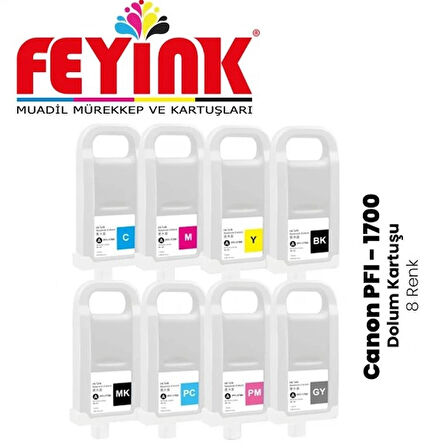 Feyink® Pro-4000S-4100S-6000S-6100S PFI-1700 Kolay Dolabilen Dolum Kartuşu Çipli 8 Renk 							