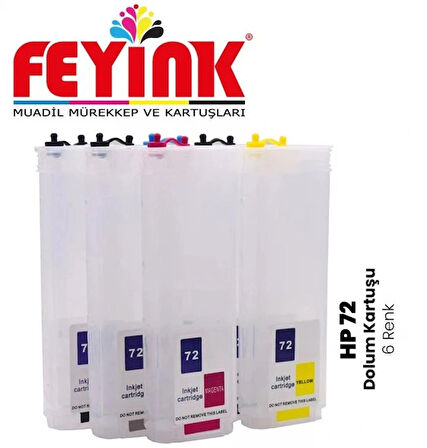 Feyink® T Serisi 727 Kolay Dolabilen Dolum Kartuşu Tek Çipli 6 Renk T920/T1500/T2500/T2530							