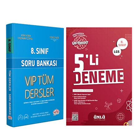 Editör Yayınları 8. Sınıf VİP Tüm Dersler Soru ve Ünlü 5 li Deneme Seti 2 Kitap