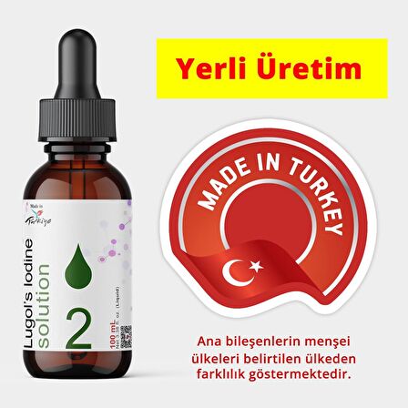 Dolar Kimya Lugol Çözeltisi %2 | Cam Damlalıklı Şişe | 50 mL