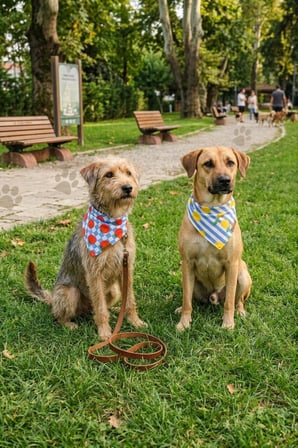 Domates ve Limon Desenli İkili Avantajlı Köpek Fular Paketi