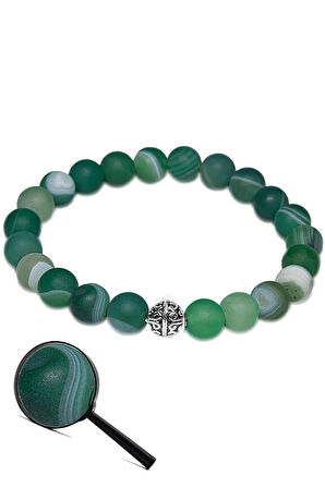 Sertifikalı Ham Işlenmemiş Aaa Yeşil Akik Taşı Bileklik