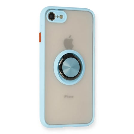 Bezos iPhone 7 Kılıf Montreal Yüzüklü Silikon Kapak - Buz Mavi DLRA