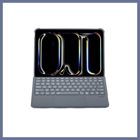 Bezos T5504D iPad Pro 11 (2024) Kılıf Palermo Ledli Klavyeli Standlı Tablet Kılıfı - Siyah DLRA