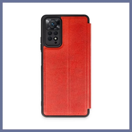 Bezos Redmi Note 12 Pro 4G Uyumlu Kılıf Flip Cover - Kırmızı DLRA