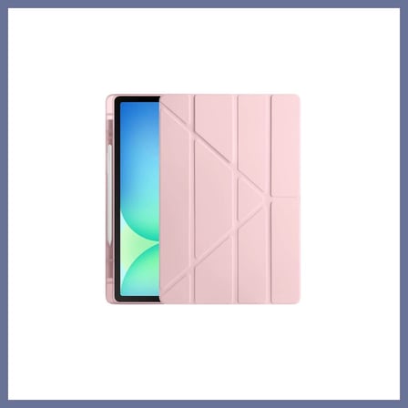 Bezos iPad Pro 13 (2024) Kılıf Kalemlikli Hugo Tablet Kılıfı - Rose Gold DLRA
