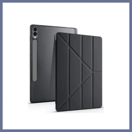Bezos Samsung Galaxy X610 Tab S9 Fe Plus 12.4 Kılıf Kalemlikli Mars Tablet Kılıfı - Siyah Dlra
