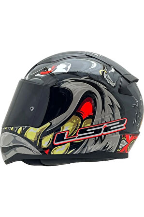 Rapıd 2 Spox Full Face Motosiklet Kaskı Gri-kırmızı Siyah Camlı