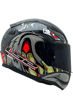 Rapıd 2 Spox Full Face Motosiklet Kaskı Gri-kırmızı Siyah Camlı