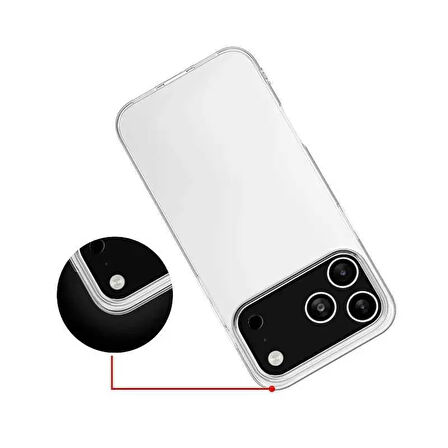 Iphone 17 Pro Max Uyumlu Şeffaf Kılıf Silikon Ve Esnek 
