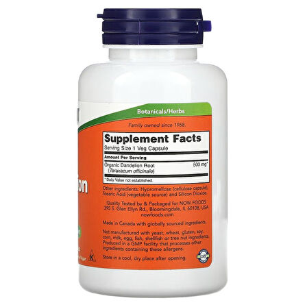 Dandelion Root, 500 mg, 100 Veg Capsules