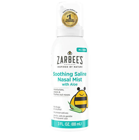 Baby Nasal Saline Spray, Soothing Sterile Mist with Aloe, Newborns & Up, Cleansing Nose Relief, 3Fl Oz