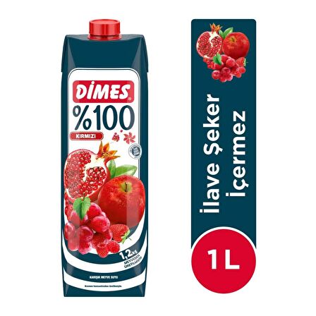 Dimes %100 Kırmızı Karışık Meyve Suyu 1 Lt