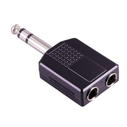 Diyez Müzik 2x6.35 mm. Stereo (Dişi) - 6.35 mm. Stereo (Erkek) Çevirici Adaptör