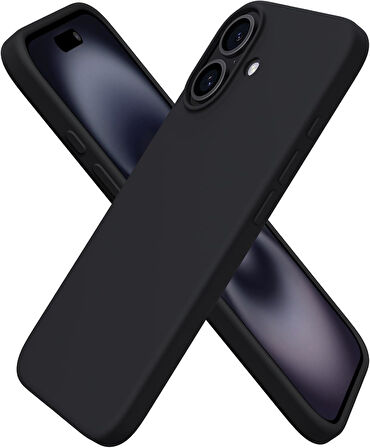 Iphone 16 Plus Lansman Kılıf Siyah Silikon Darbe Emici Ve Esnek