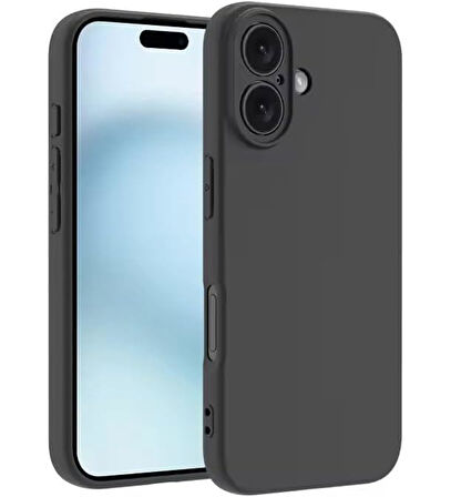 Iphone 16 Plus Lansman Kılıf Siyah Silikon Darbe Emici Ve Esnek