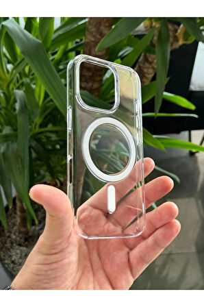 Iphone 15 Pro Max Uyumlu Kılıf Magsafe ve Şeffaf Lens Koruyucu