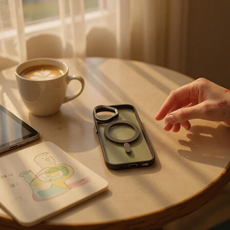 Iphone 16 Uyumlu Kılıf Magsafe ve Şeffaf Lens Korumalı