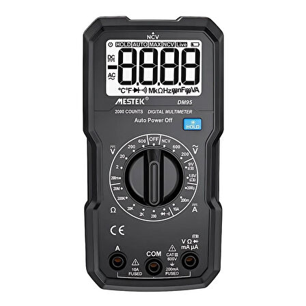 MESTEK DM95 Manuel Aralığı Taşınabilir Mini Multimetre